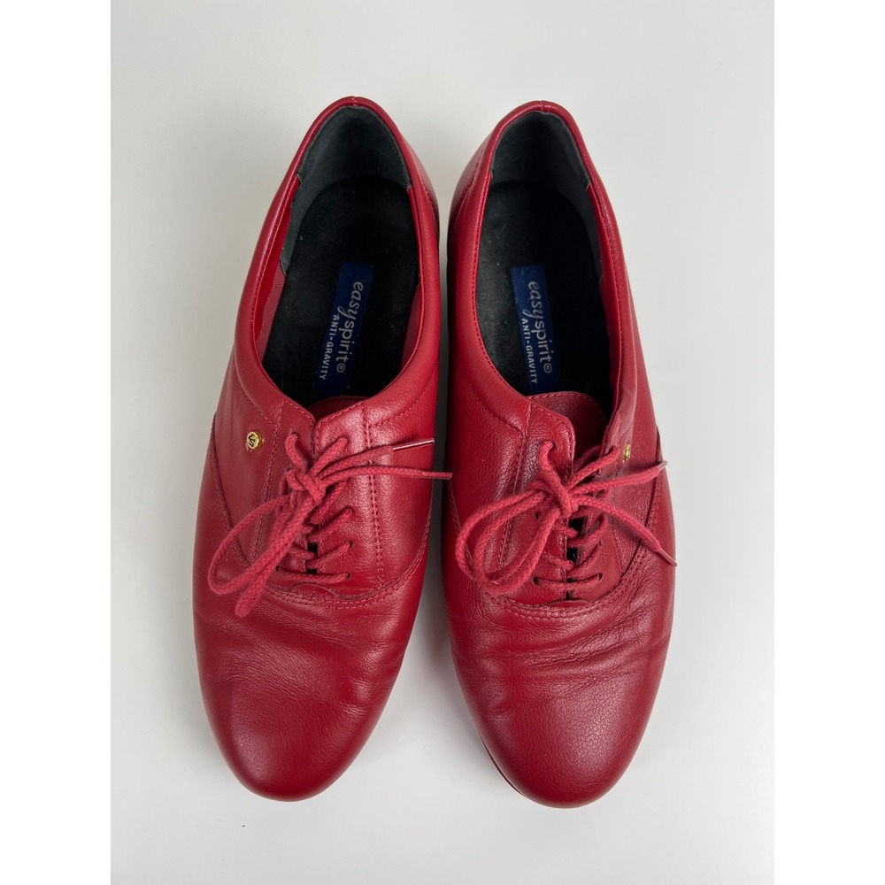 Easy Spirit Motion Red Leather Oxford Lace Up Comfort Walking Shoes‎ Womens 10B